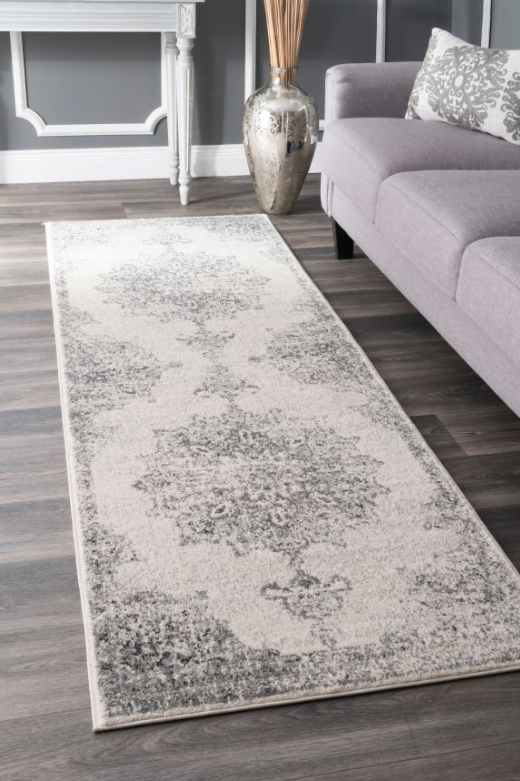Vintage Persian Floral Grey Soft Area Rug