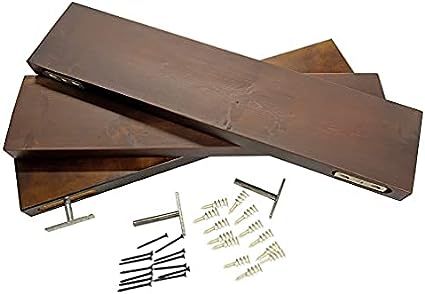 Rustic Farmhouse 3 Tier Justified Floating Wood Shelf (Set of 3), Hardware and Fasteners Included (White Oak, 16")