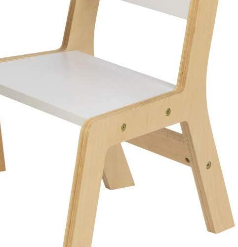 Wooden Modern Table & 2 Chair Set, Children's Furniture, White & Natural