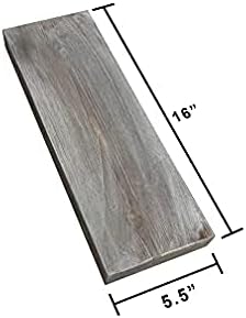 Rustic Farmhouse 3 Tier Justified Floating Wood Shelf (Set of 3), Hardware and Fasteners Included (White Oak, 16")