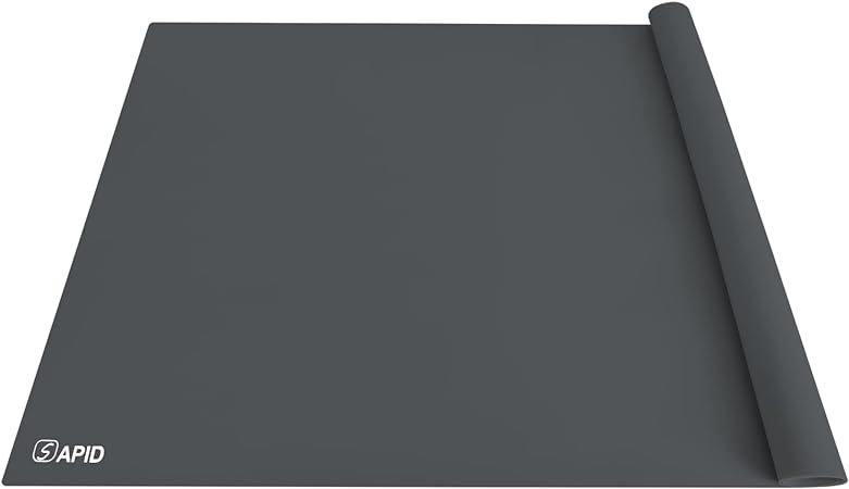 Thick Washable Heat Resistant Extra Large Silicone Mat 36" x 24" Black, Sapid