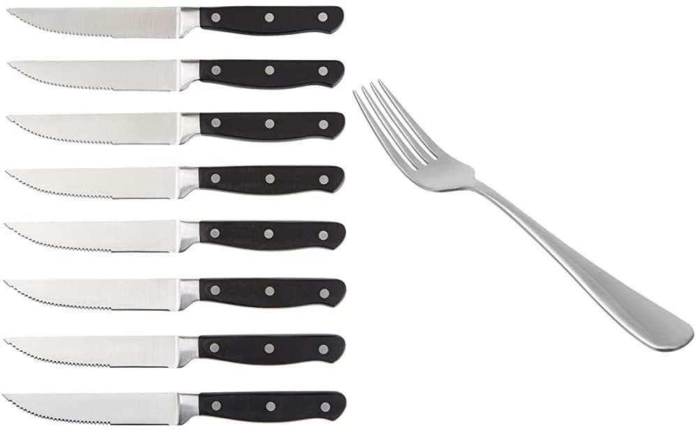 8-Piece Kitchen Steak Knife Set, Black