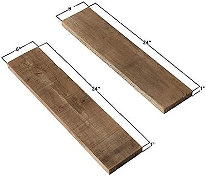Rustic Farmhouse 3 Tier Justified Floating Wood Shelf (Set of 3), Hardware and Fasteners Included (White Oak, 16")