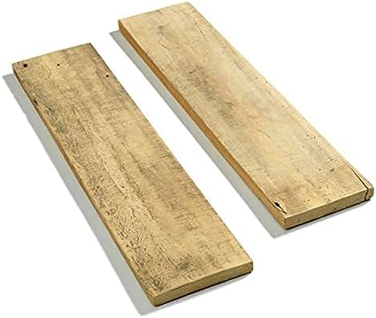 Rustic Farmhouse 3 Tier Justified Floating Wood Shelf (Set of 3), Hardware and Fasteners Included (White Oak, 16")