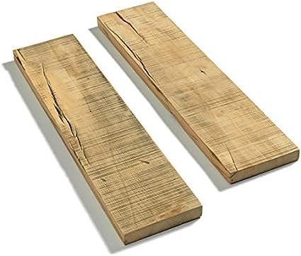 Rustic Farmhouse 3 Tier Justified Floating Wood Shelf (Set of 3), Hardware and Fasteners Included (White Oak, 16")