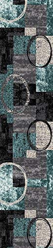 Contemporary Abstract Blue Gray Area Rugs