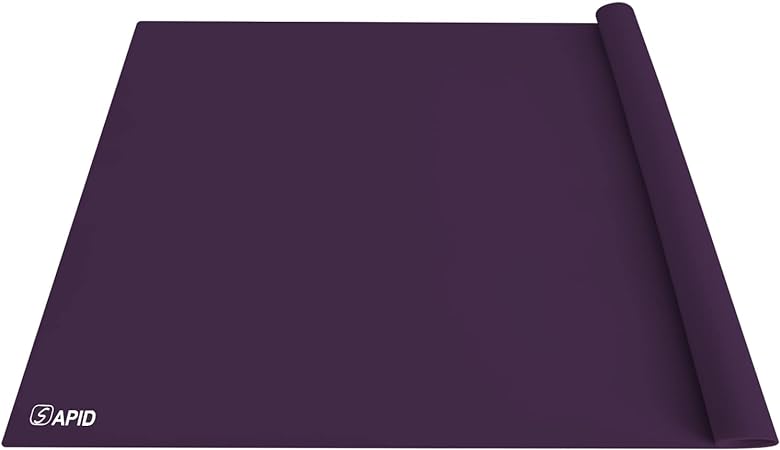 Thick Washable Heat Resistant Extra Large Silicone Mat 36" x 24" Black, Sapid
