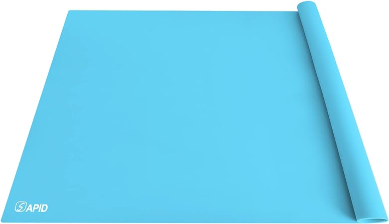 Thick Washable Heat Resistant Extra Large Silicone Mat 36" x 24" Black, Sapid