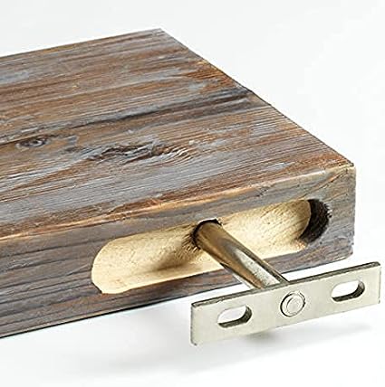 Rustic Farmhouse 3 Tier Justified Floating Wood Shelf (Set of 3), Hardware and Fasteners Included (White Oak, 16")