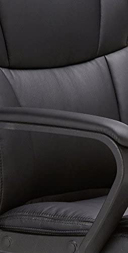 Padded, Ergonomic, Adjustable, Swivel Office Desk Chair with Armrest, Black Bonded Leather
