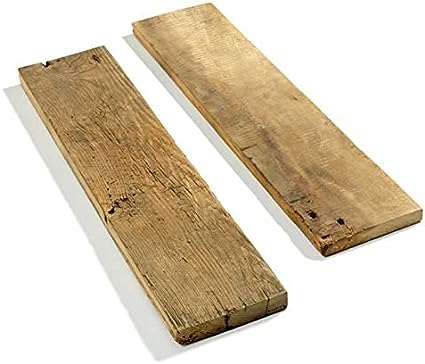 Rustic Farmhouse 3 Tier Justified Floating Wood Shelf (Set of 3), Hardware and Fasteners Included (White Oak, 16")