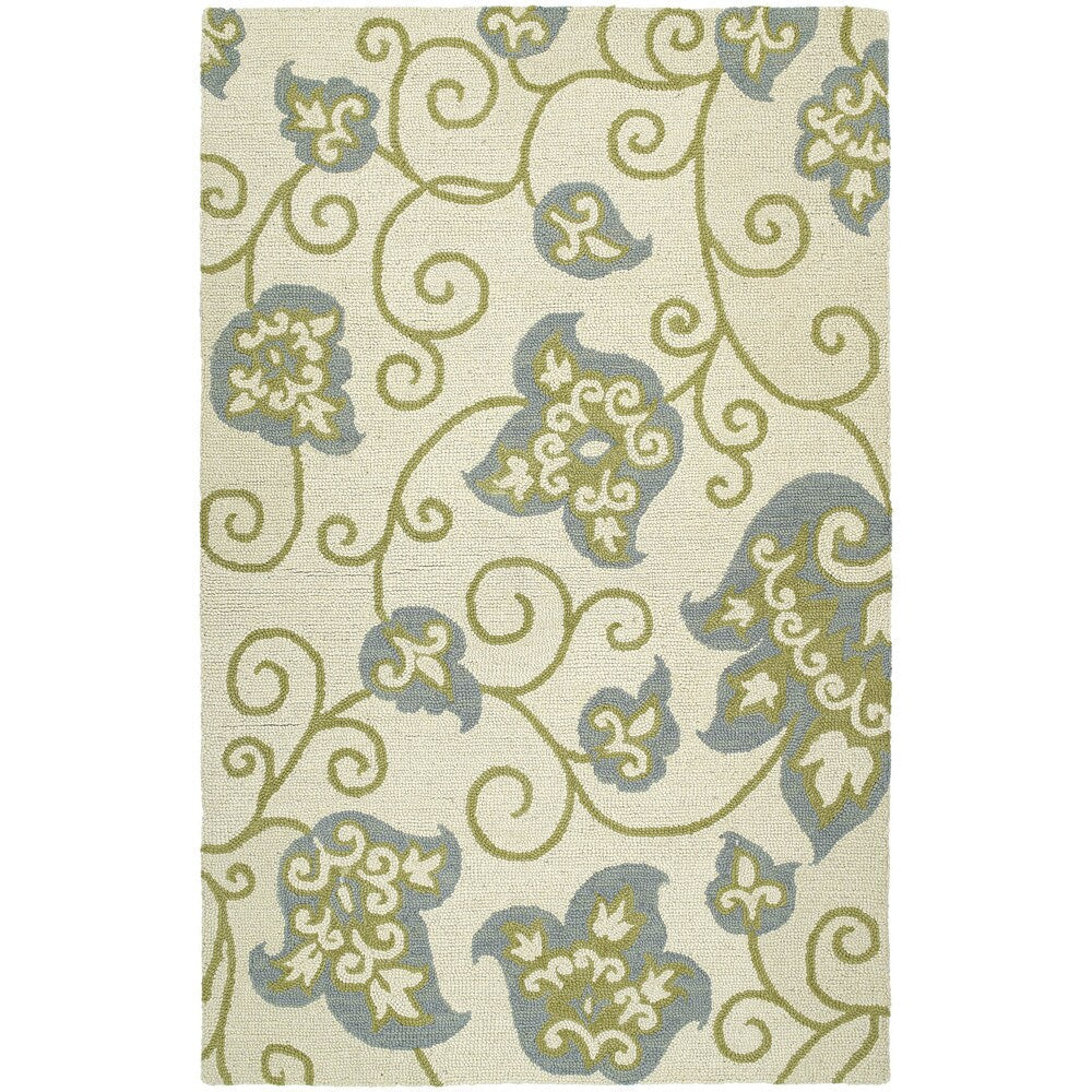Carriage Collection Ivory Sage Spa Blue Soft Area Rug