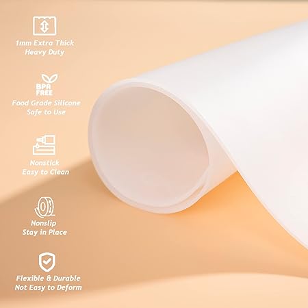 Thick Washable Heat Resistant Extra Large Silicone Mat 36" x 24" Black, Sapid