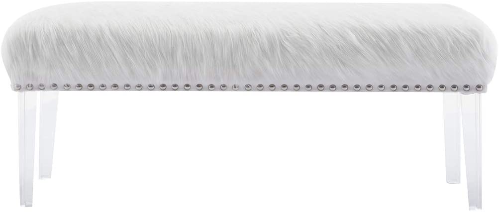Ottoman Bench Upholstered Bench for Bedroom/Entryway/Hallway/Living Room
