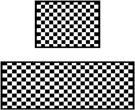 2 Piece Carpet Rubber Backing Non-Slip Kitchen Mat, (17"x23"+17"x47", Black Mosaic)