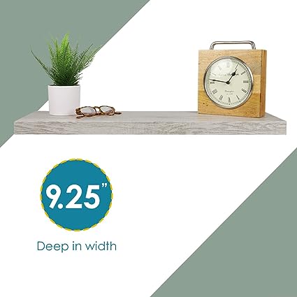 Floating Wall Shelf Black 24" (2 Pack)