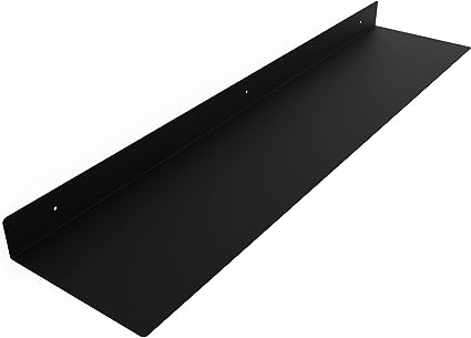 12 Inch Linear Floating Shelf - USA Manufactured Steel - Industrial Heavy Duty Metal Wall Mounted Modern Farmhouse Designed Shelf Ledge (12-in X 8-in Powder Coated Gold)