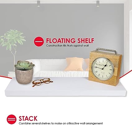 Floating Wall Shelf Black 24" (2 Pack)