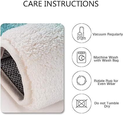 Faux Wool Non-Slip Accent Distressed Throw Rugs