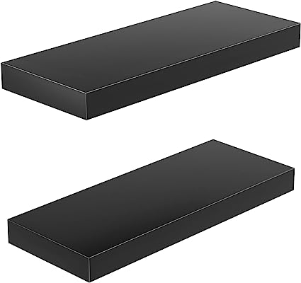 Large, 24 x 9 Inch Wall Floating Shelves Set of 2, White - AMFS06