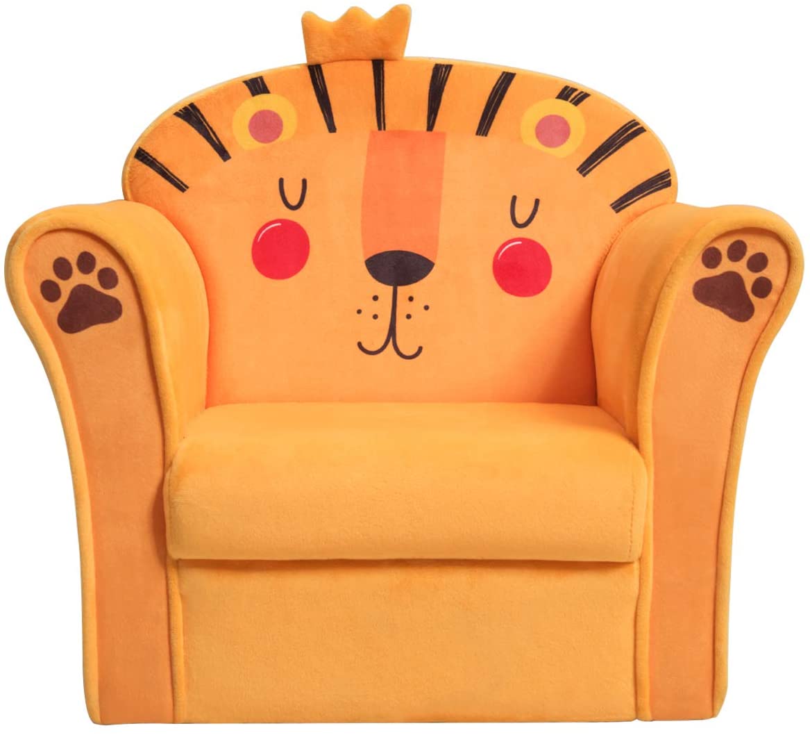Kids Sofa, Children Armrest Chair with Pattern, Toddler Furniture w/Sturdy Wood