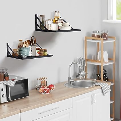 2 Pc Deep Floating Shelves ; 15.7” Long x 11.8” Deep Wall Mounted Hanging Shelves