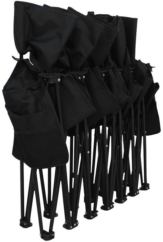 Yaheetech 6 Seats Foldable Sideline Bench For Sports Team Camping Folding Bench Chairs Black