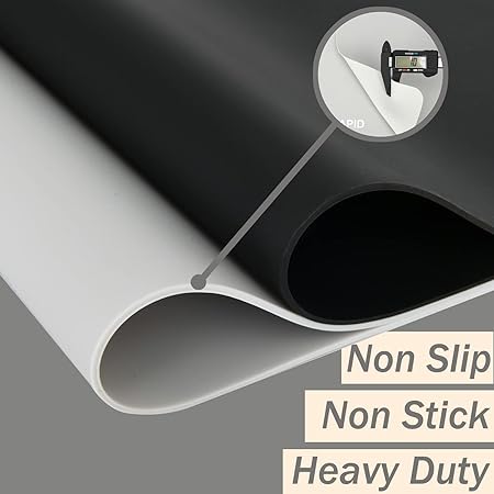 Thick Washable Heat Resistant Extra Large Silicone Mat 36" x 24" Black, Sapid
