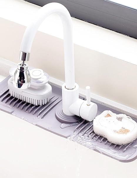 Silicone Sink Faucet Mat Splash Guard, (Grey)