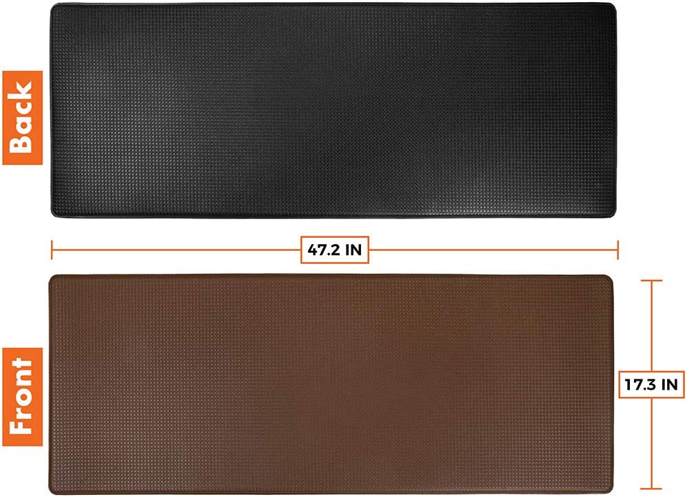 Anti Fatigue Reversible Cushioned Memory Foam Kitchen Rug Pad, 32x17 (Marble Gray)