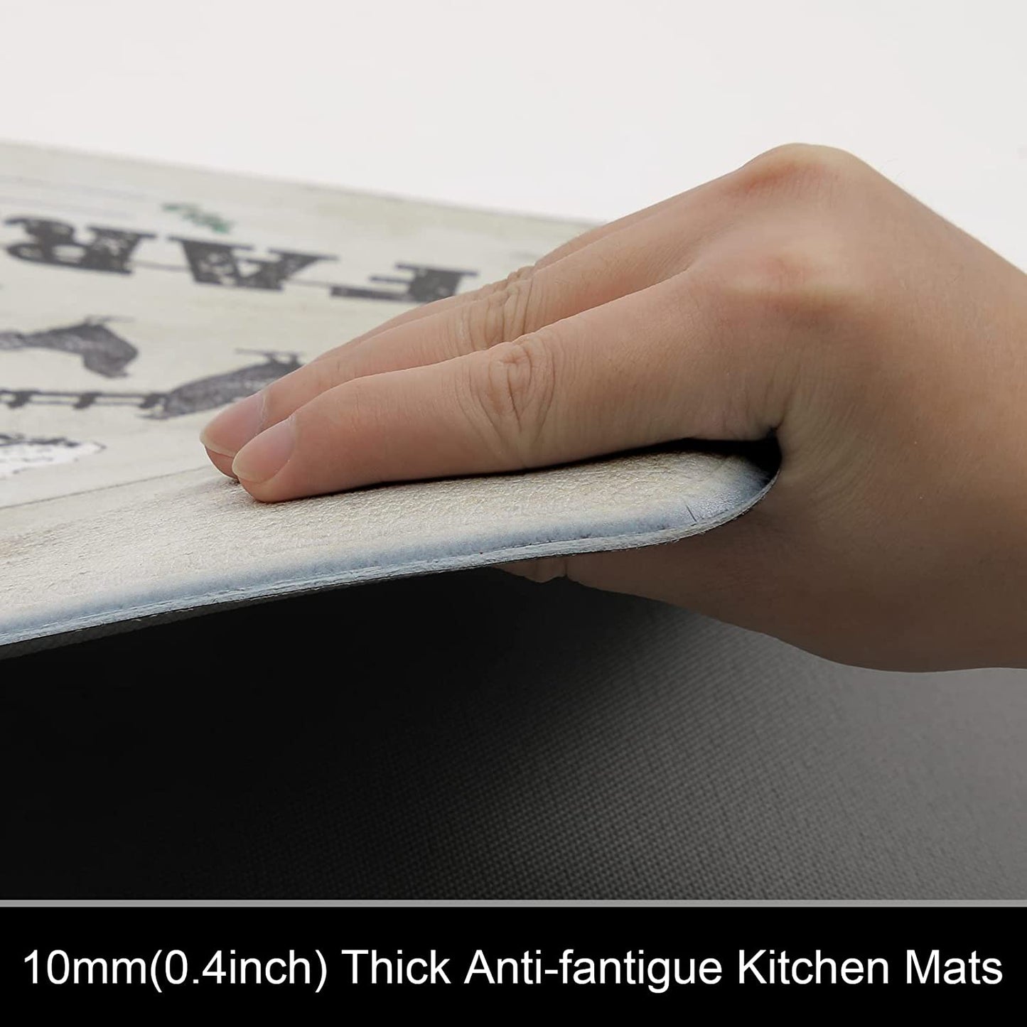 Anti Fatigue Set of 2 Waterproof Non Slip Farmhouse Cushioned Kitchen Mats Set