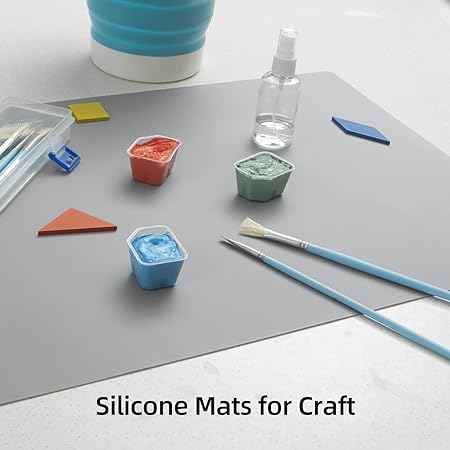 Silicone Non-slip Waterproof Large Countertop Heat Resistant Protector Mat, 23.62 x 15.75 Inches, Black