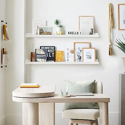 Black Floating Shelves 36 Inches Long, Picture Ledge Shelf Set of 4, Connect 2 Shelves as 72 Inch Wide