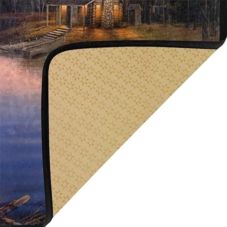 4th of July Anti Fatigue American Flag Non Slip Absorbent Floor Carpet Yoga Mat (3' in Diameter)