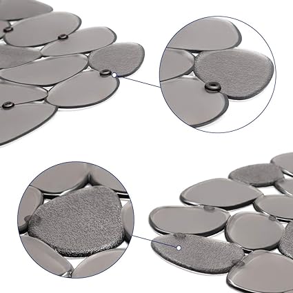 Pebble Mats for Stainless Steel Sink, (Black,2 Pack), 15.8inch x 12inch