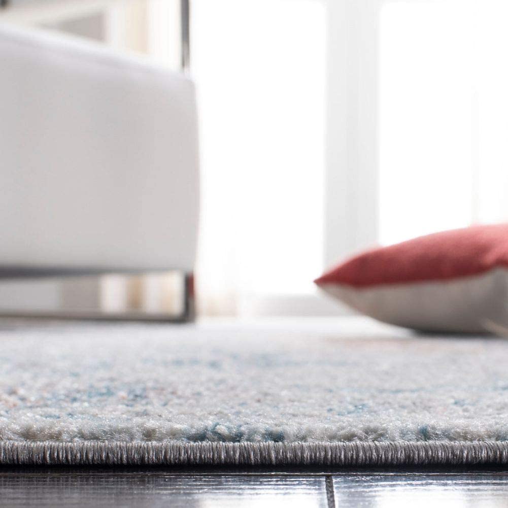 Modern Abstract Area Rug, , Light Blue/Ivory