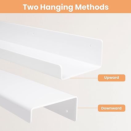 15" Acrylic Floating Clear Acrylic Shelves for Wall Storage, Set of 2
