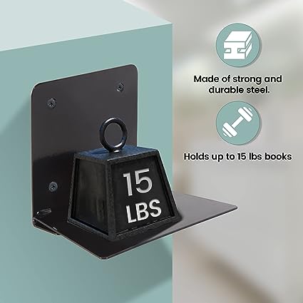 Invisible Floating Bookshelves Wall Mounted, White 3-Pack Extra Large