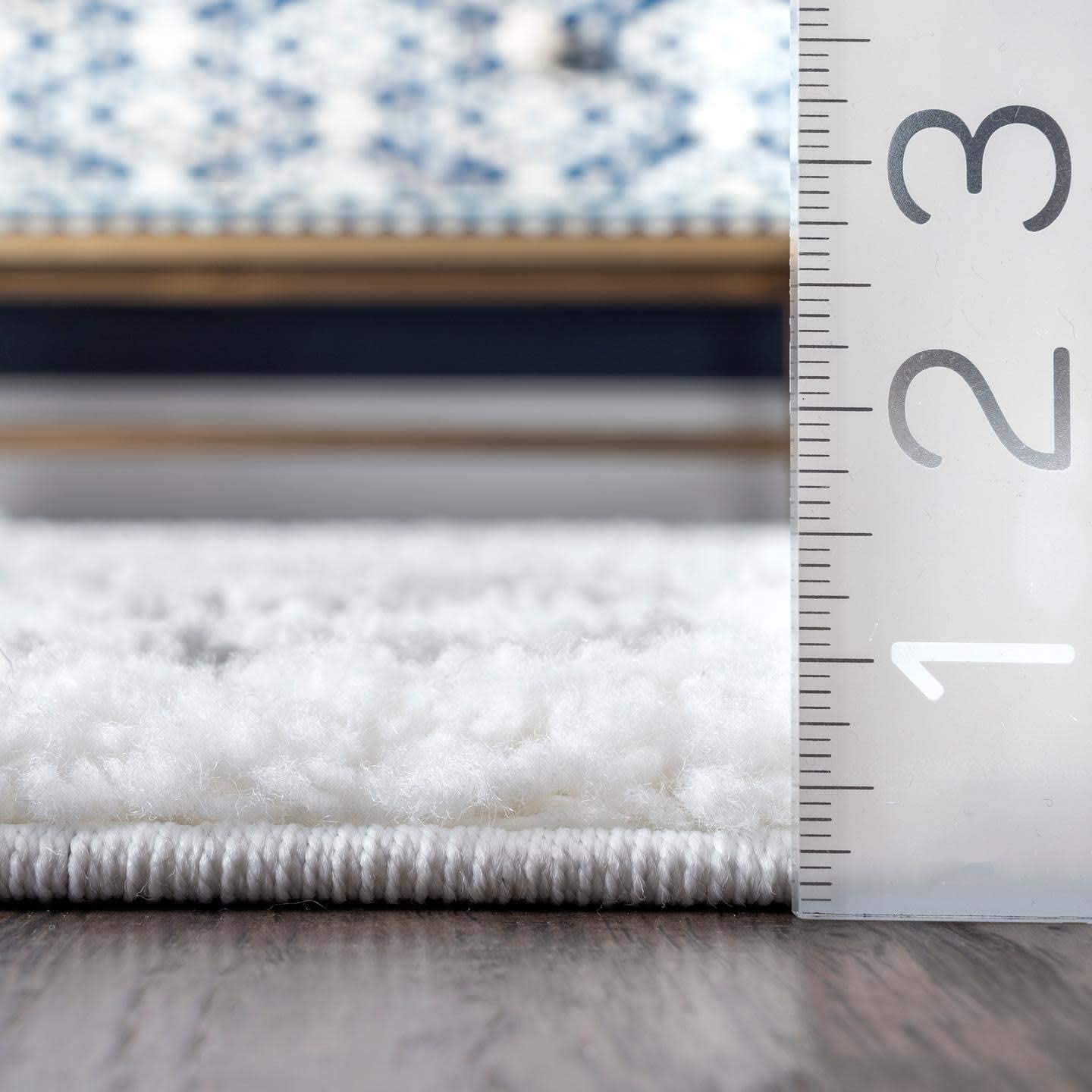 Moroccan Diamond White Grey Soft Shag Rug