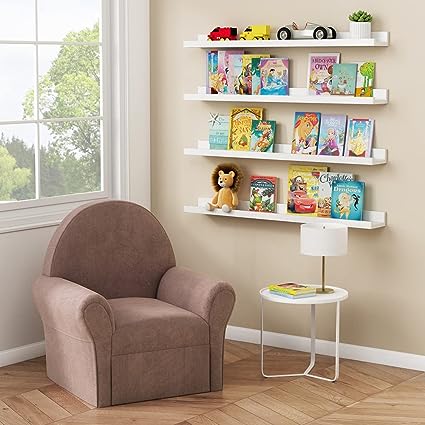 Black Floating Shelves 36 Inches Long, Picture Ledge Shelf Set of 4, Connect 2 Shelves as 72 Inch Wide
