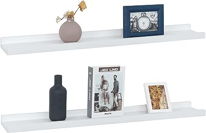 Picture Ledge Shelf Set of 2, (Black,17 Inch)