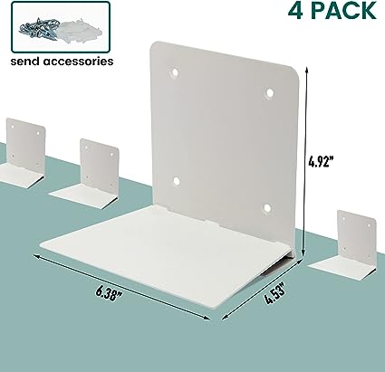 Invisible Floating Bookshelves Wall Mounted, White 3-Pack Extra Large