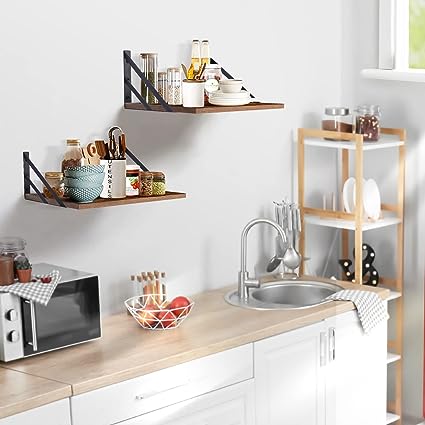 2 Pc Deep Floating Shelves ; 15.7” Long x 11.8” Deep Wall Mounted Hanging Shelves