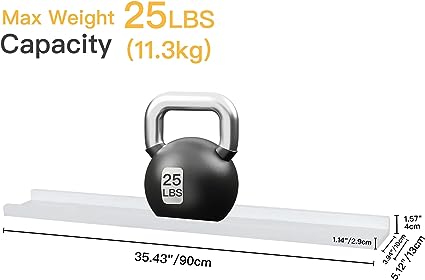 Picture Ledge Shelf Set of 2, (Black,17 Inch)