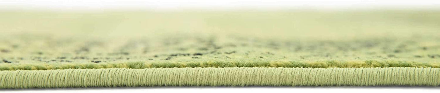 Modern Traditional Vintage Distressed Sage Green Soft Rug