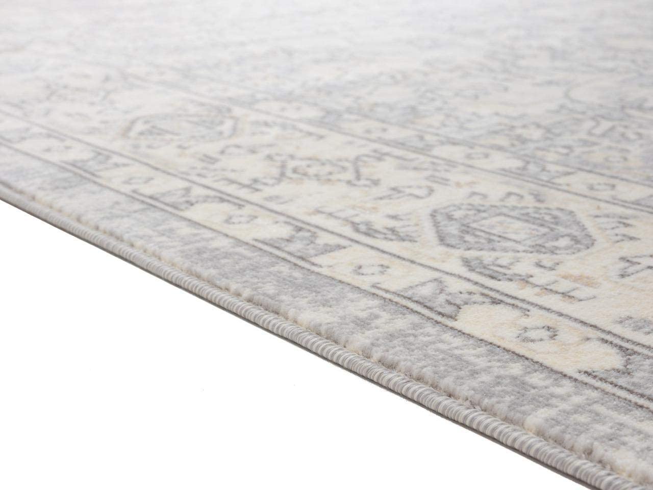 Kingsbury Collection Oriental Silver Traditional Soft Area Rug