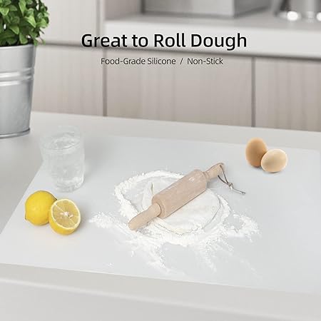 Silicone Non-slip Waterproof Large Countertop Heat Resistant Protector Mat, 23.62 x 15.75 Inches, Black