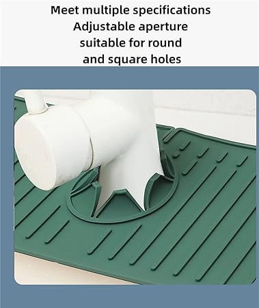 Big Size Kitchen Sink Splash Guard, 24in Faucet Mat Splash Catcher, Handle Drip Catcher Tray, Multipurpose for Kitchen Dish Drying Mats Sponge Holder and Bathroom Countertop Protect (black)