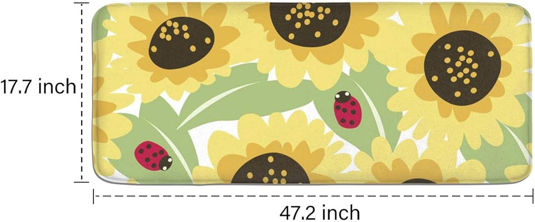 Farting Colorful Mexican Sugar Skull Kitchen Mat Comfort Rugs Non-Slip Kitchen Rug