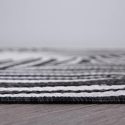 Contemporary Distressed Leaves Textured Flat Weave Easy Cleaning Outdoor Rugs